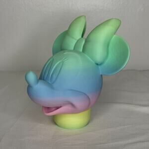 Rainbow Mouse Head Jar Container Hidden Storage Pastel Cute 5.5"